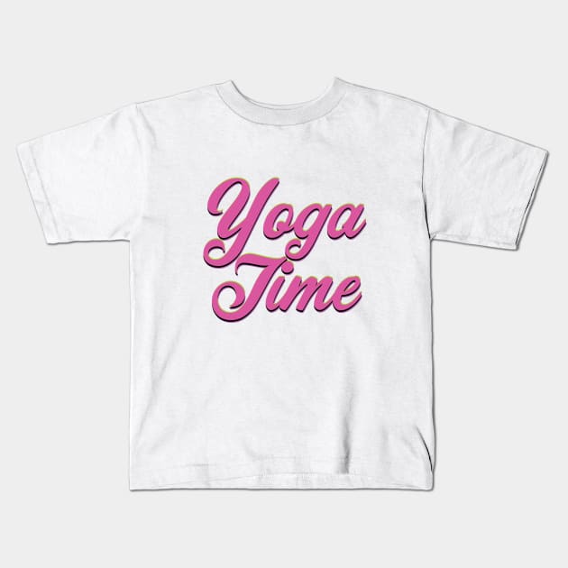 Yoga Time Kids T-Shirt by nickemporium1